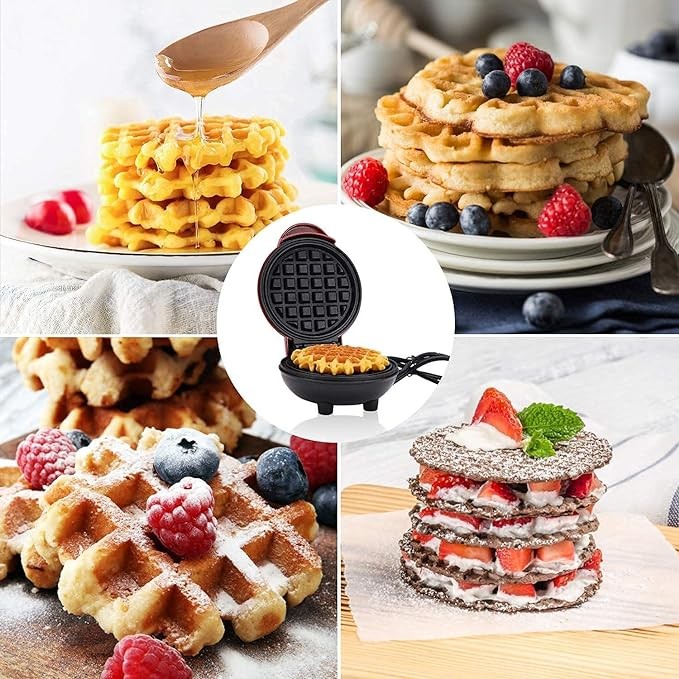 Stainless Steel Non-Stick Electric Iron Machine for Individual Belgian Waffles, Pan Cakes or Other Snacks