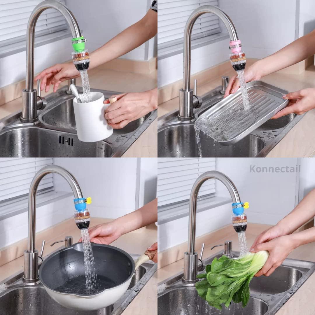 Activated Carbon Water Faucet Mount Filter (Assorted Color) ( Pack of 2)