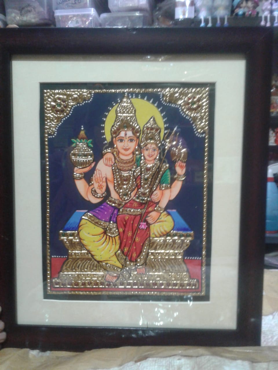 Tanjore Painting - Bhirava & Bharavi