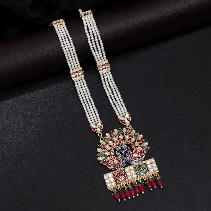 Multi Color Meena Work Rajputi Jewellery Rani Haar (PN783MLT)