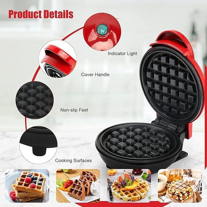 Stainless Steel Non-Stick Electric Iron Machine for Individual Belgian Waffles, Pan Cakes or Other Snacks