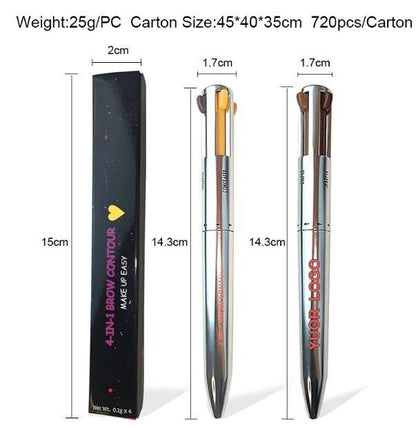 4 Colors Eyebrow Pen 4IN1 Eyebrow Pencil