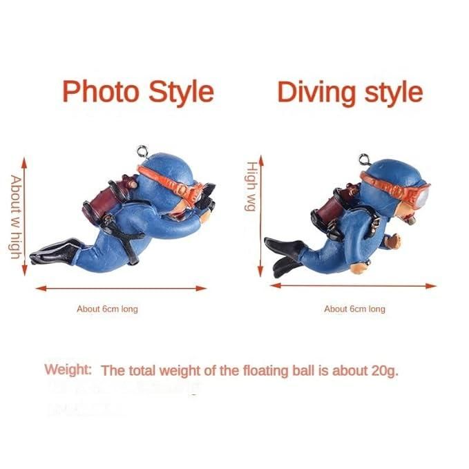 2pc Aquarium Diver Cartoon