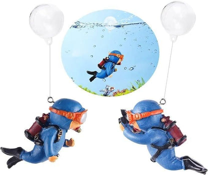 2pc Aquarium Diver Cartoon