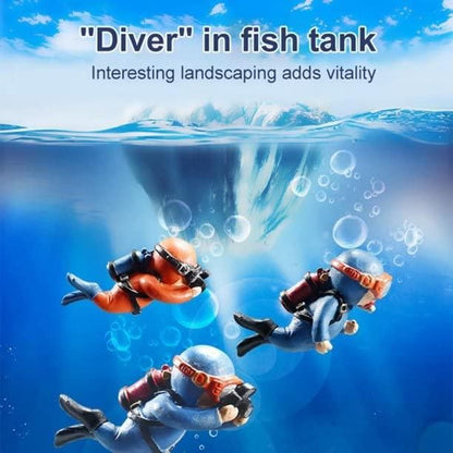 2pc Aquarium Diver Cartoon