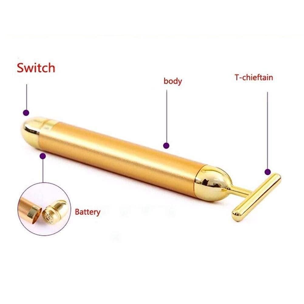 24K Gold Energy Beauty Bar Electric Facial Massage Roller