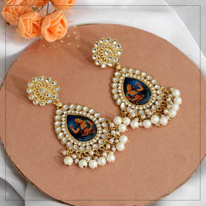 Multi Color Kundan Kundan Earrings (KDE392MLT)