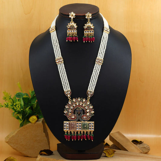 Multi Color Meena Work Rajputi Jewellery Rani Haar (PN783MLT)