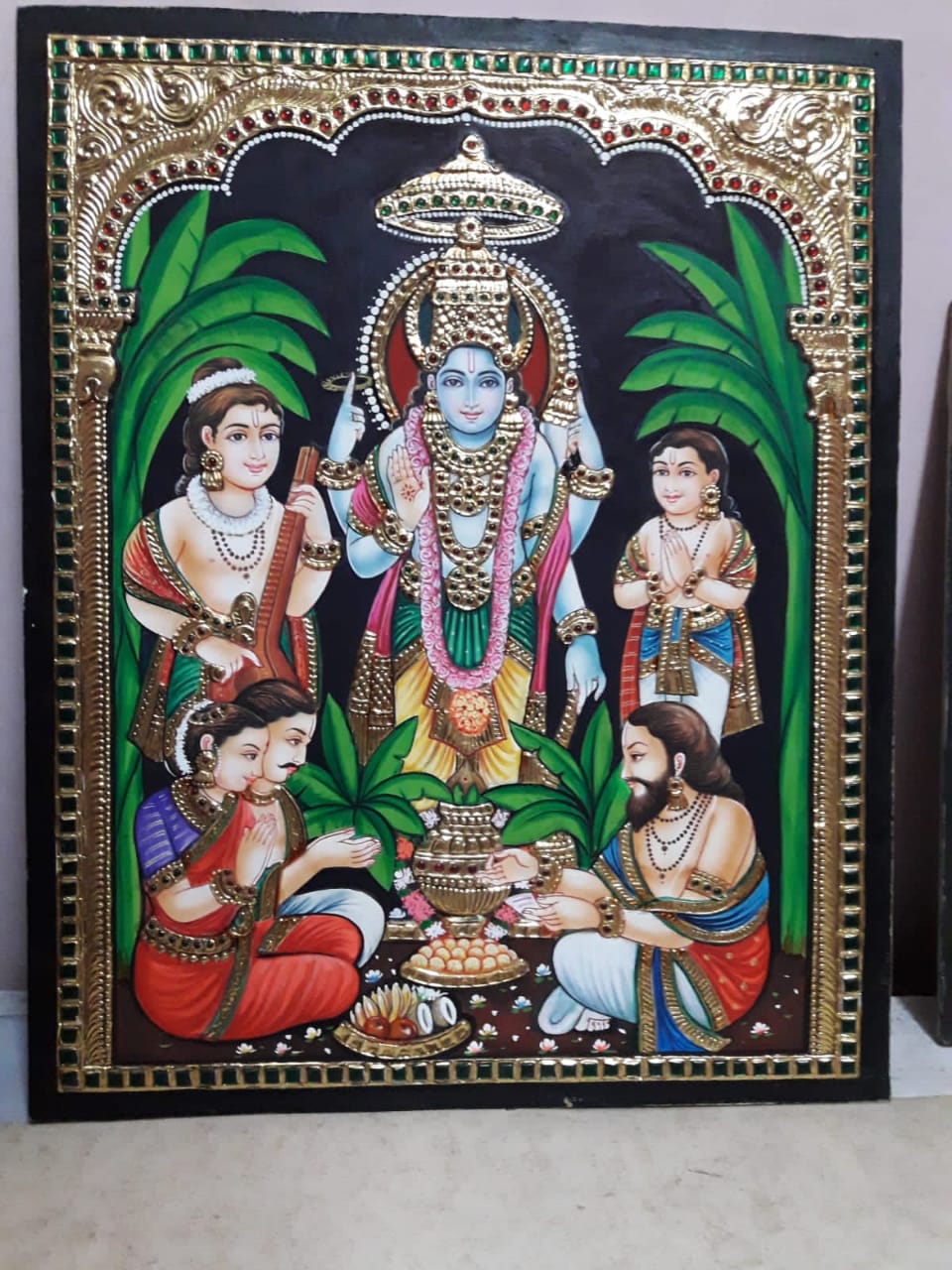 Tanjore Painting - Sathyanarayana Swamy