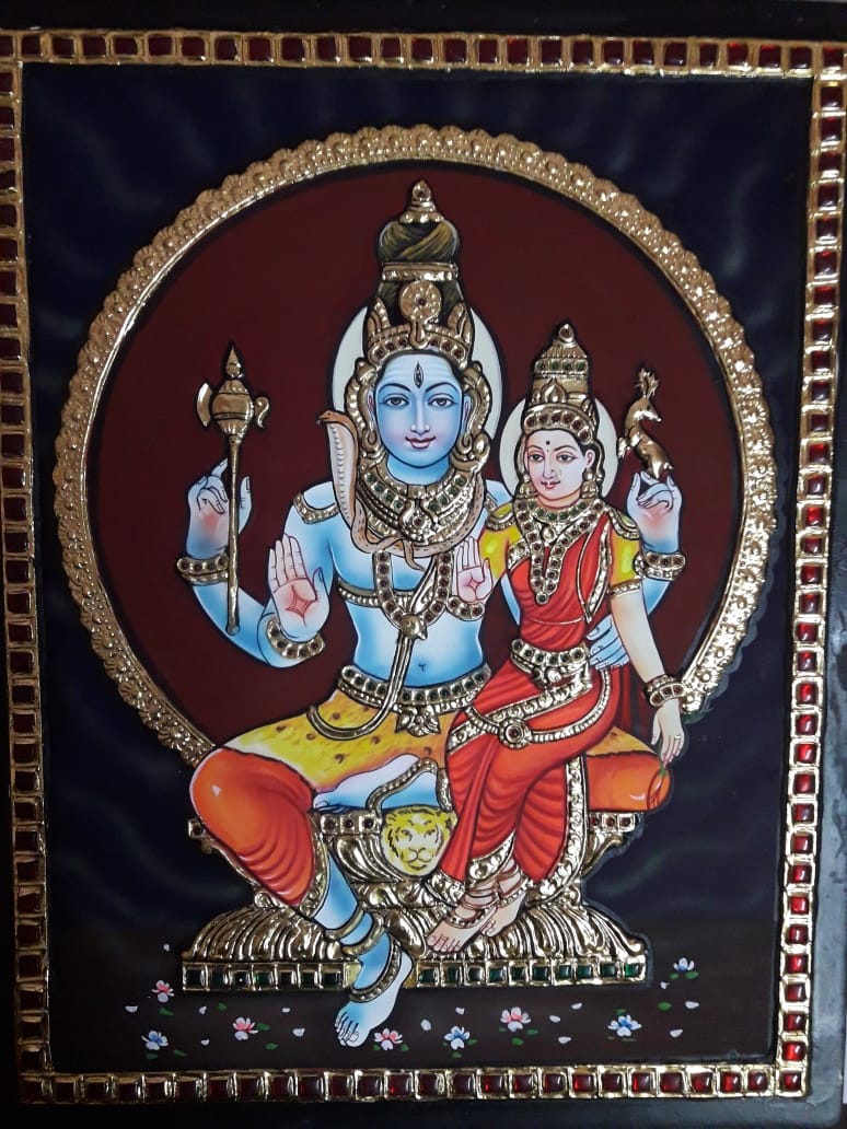 Tanjore Paintings Siva Parvathulu