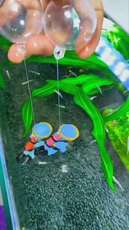 2pc Aquarium Diver Cartoon